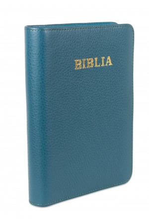 Biblia de studiu pentru o viata deplina, piele, albastru mineral, margini argintii, fermoar - versiune pentru copii