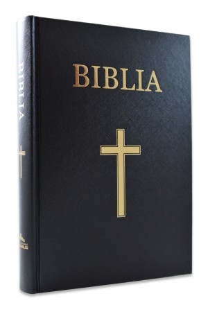 Biblia foarte mare, coperta tare, neagra, cu scris mare, cu cruce, trad. Cornilescu [093 CT]
