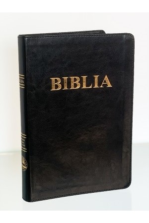 Biblia mare, imitatie piele, scris mare, neagra, aurita, fara fermoar, trad. Cornilescu [SB 073]