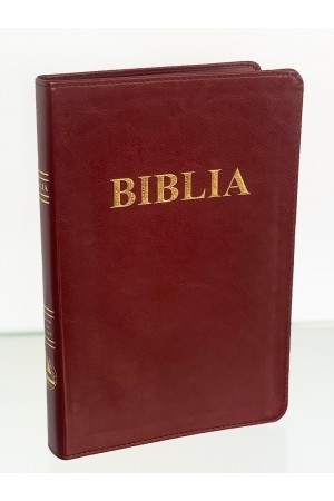 Biblia mare, imitatie piele, scris mare, visinie, aurita, fara fermoar, trad. Cornilescu [SB 073]