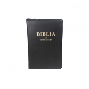 Biblia foarte mare, piele, scris foarte mare, neagra, aurita, fermoar, index, concordanta, trad. Cornilescu [CO 087 ZTI]