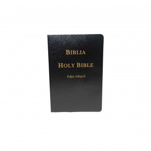 Biblia bilingva română engleză, neagră, mărime medie spre mare, copertă carton flexibil, ediție economică